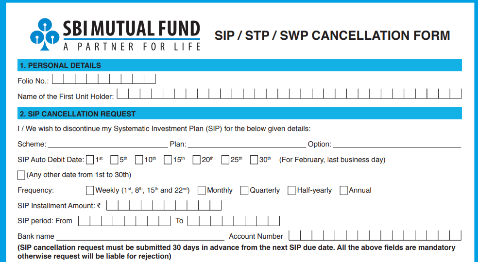 SBI SIP Form